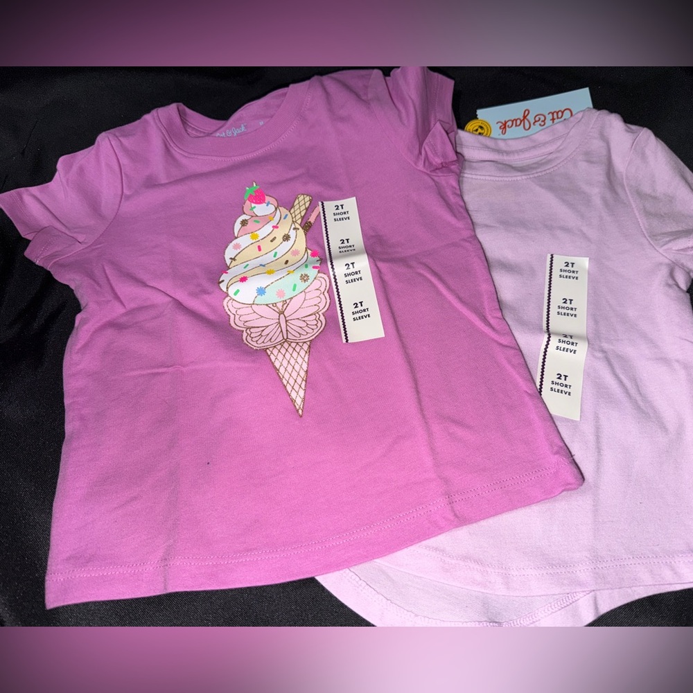 Cat & Jack Light Pink Light Pink Ice Cream Tees
